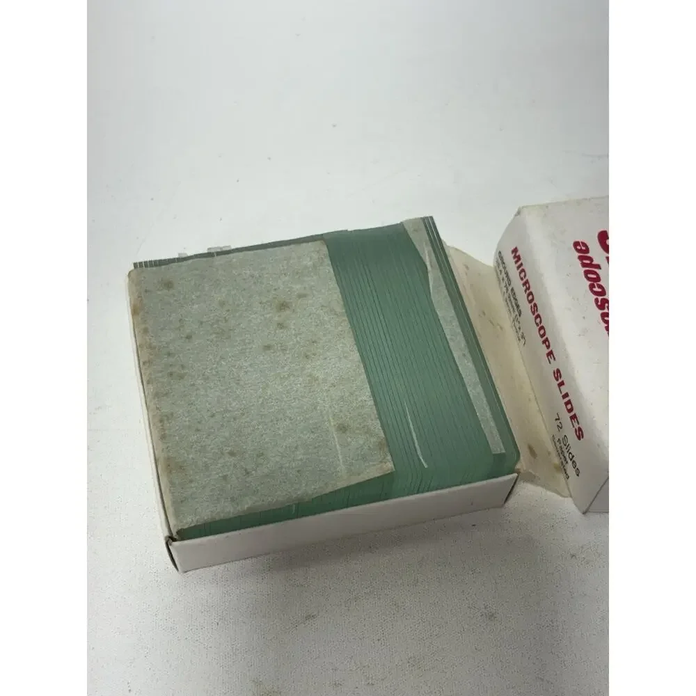Vintage Microscope Slides 72 Count 1x3 Ground Edge Glass Slides Lab